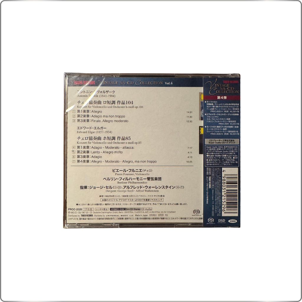 CLASSICAL Pierre Fournier ,George Szell ,Alfred Wallenstein Dvořák & Elgar: Cello Concertos <Tower Records Exclusive>|Japan made SACD Hybrid
