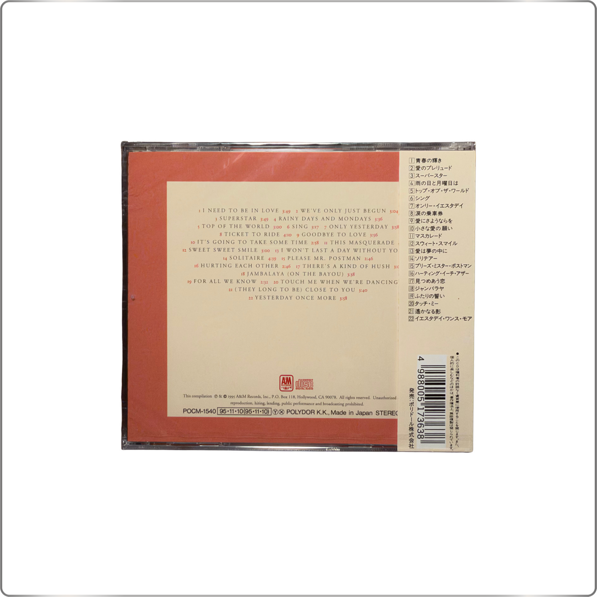 POP Carpenters The Radiance of Youth ~Best of Carpenters~|Japan made CD