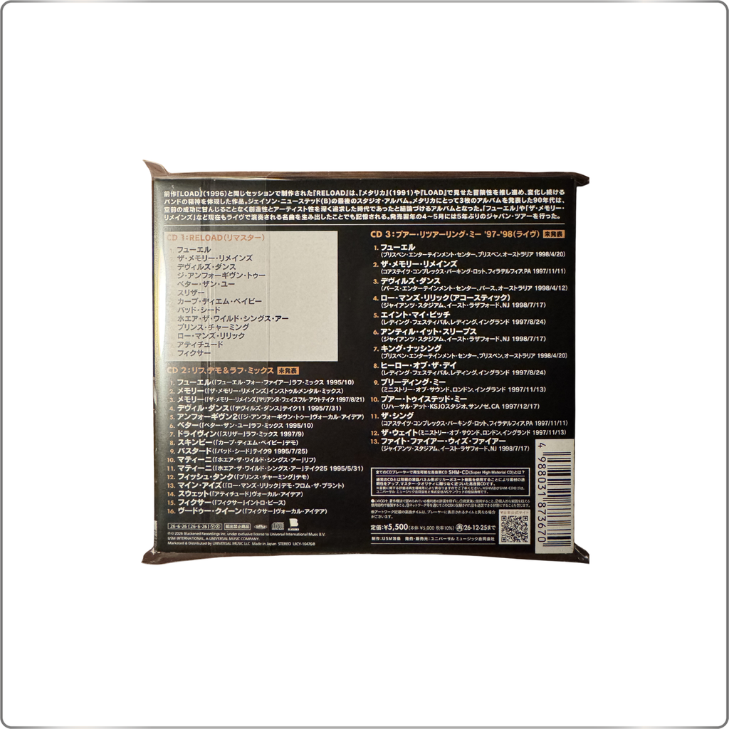 ROCK Metallica RELOAD (Remastered Deluxe edition) Japan-made SHM-CD