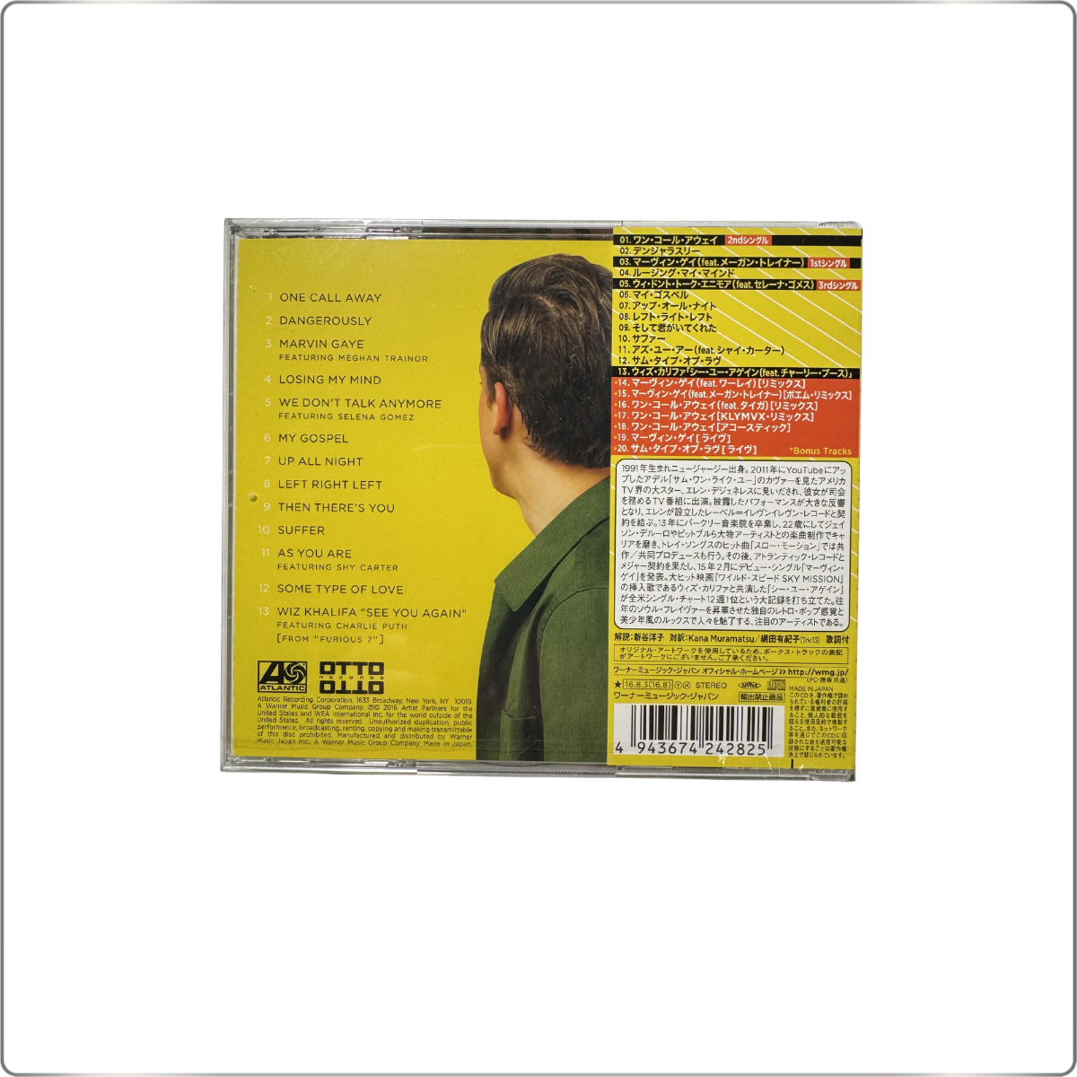 POP Charlie Puth Nine Track Mind CD w/Bonus Tracks Japan Special Edition
